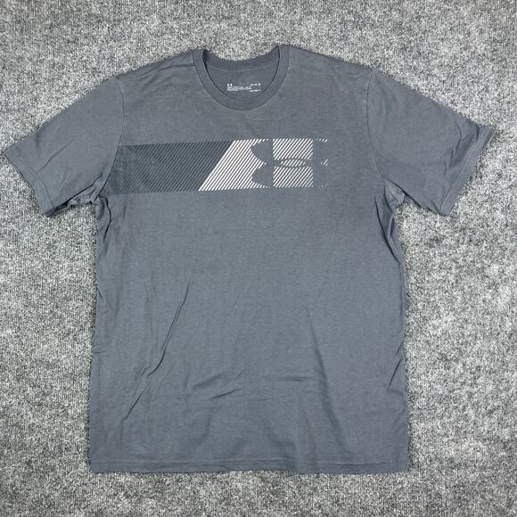 Under Armour T-Shirt Mens L Gray HeatGear Loose Fit Athletic Training Graphic - Picture 1 of 7